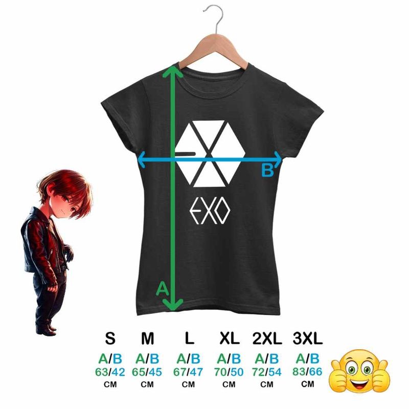 Fashion, accesorii si bijuterii - Femei - Imbracaminte femei - Tricouri si topuri femei - Tricou Femei EXO Kpop Merch, negru, marime S - Infinity.ro