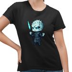 Fashion, accesorii si bijuterii - Femei - Imbracaminte femei - Tricouri si topuri femei - Tricou Femei Game of Thrones Night King White Walkers, negru, marime S - Infinity.ro