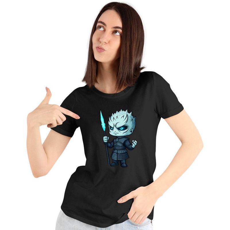 Fashion, accesorii si bijuterii - Femei - Imbracaminte femei - Tricouri si topuri femei - Tricou Femei Game of Thrones Night King White Walkers, negru, marime S - Infinity.ro