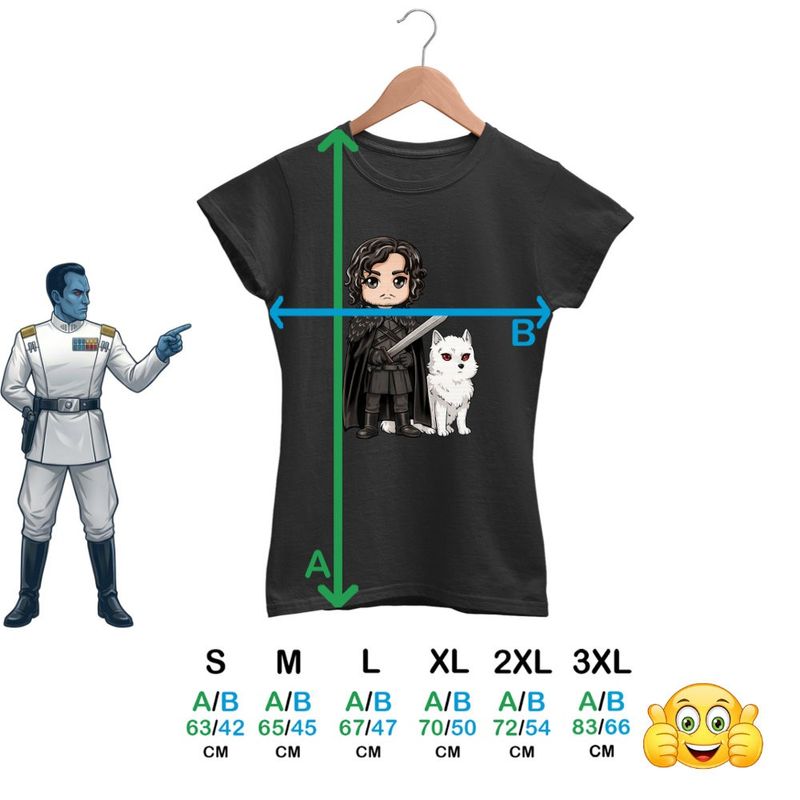 Fashion, accesorii si bijuterii - Femei - Imbracaminte femei - Tricouri si topuri femei - Tricou Femei Game of Thrones Jon Snow Ghost Wolf, negru, marime S - Infinity.ro