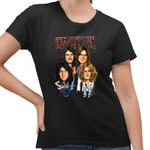 Fashion, accesorii si bijuterii - Femei - Imbracaminte femei - Tricouri si topuri femei - Tricou Femei Led Zeppelin Cartoon, negru, marime S - Infinity.ro