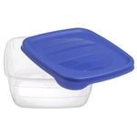 Casa si Gradina - Bucatarie si vesela - Organizare si depozitare bucatarie - Cutii alimentare - Set caserole transparente cu capac bleu pentru depozitarea alimentelor în frigid - Infinity.ro