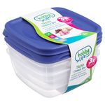 Casa si Gradina - Bucatarie si vesela - Organizare si depozitare bucatarie - Cutii alimentare - Set caserole transparente cu capac bleu pentru depozitarea alimentelor în frigid - Infinity.ro