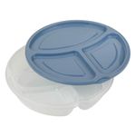 Casa si Gradina - Bucatarie si vesela - Organizare si depozitare bucatarie - Cutii alimentare - Caserola Rotunda din Plastic cu 3 Compartimente & Capac Gri 1.1L - Infinity.ro
