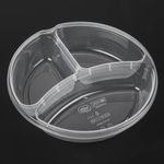 Casa si Gradina - Bucatarie si vesela - Organizare si depozitare bucatarie - Cutii alimentare - Caserola Rotunda din Plastic cu 3 Compartimente & Capac Gri 1.1L - Infinity.ro