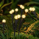 Casa si Gradina - Corpuri si surse de iluminat - Iluminat exterior - Lampi solare - Lampa solara cu 6 siruri de sfere LED, 70 cm, neagra - Infinity.ro