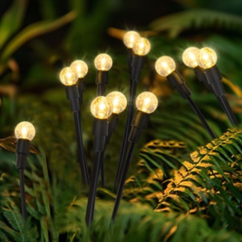 Casa si Gradina - Corpuri si surse de iluminat - Iluminat exterior - Lampi solare - Lampa solara cu 6 siruri de sfere LED, 70 cm, neagra - Infinity.ro