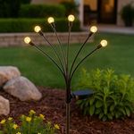 Casa si Gradina - Corpuri si surse de iluminat - Iluminat exterior - Lampi solare - Lampa solara cu 6 siruri de sfere LED, 70 cm, neagra - Infinity.ro