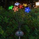 Casa si Gradina - Corpuri si surse de iluminat - Iluminat exterior - Lampi solare - Lampa solara tip stick cu buchet de flori colorate, 73 cm - Infinity.ro