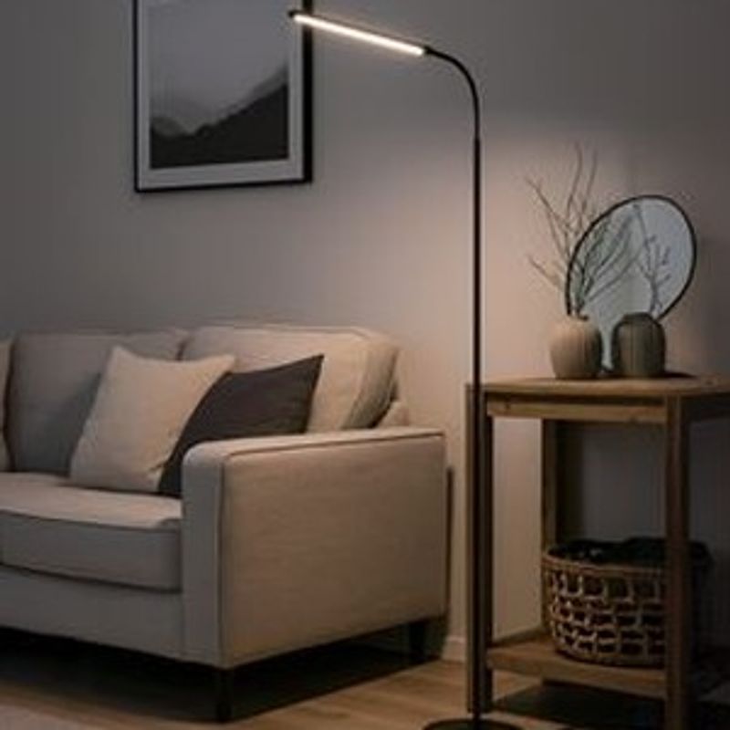 Casa si Gradina - Corpuri si surse de iluminat - Veioze si lampi - Lampadare - Lampadar LED cu USB, Metal, Negru, 25,5x180-210cm - Infinity.ro