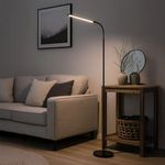 Casa si Gradina - Corpuri si surse de iluminat - Veioze si lampi - Lampadare - Lampadar LED cu USB, Metal, Negru, 25,5x180-210cm - Infinity.ro