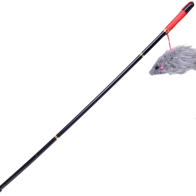 Petshop - Accesorii petshop - Jucarii animale - Jucarii interactive animale - Bagheta cu Soricel pentru Pisici, 47 cm - Infinity.ro