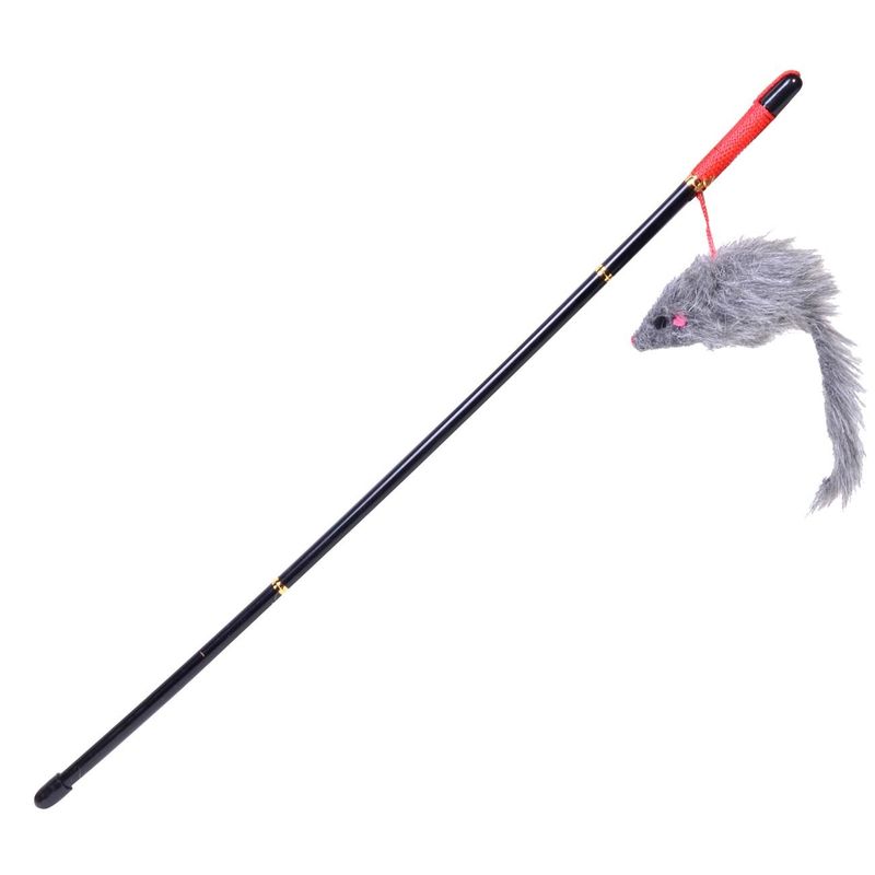 Petshop - Accesorii petshop - Jucarii animale - Jucarii interactive animale - Bagheta cu Soricel pentru Pisici, 47 cm - Infinity.ro