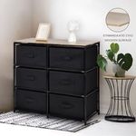 Casa si Gradina - Mobilier - Comode si corpuri - Comode - Comoda cu 6 Sertare Textile, Suprafata din Lemn, 75x30x69cm - Infinity.ro