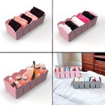 Casa si Gradina - Mobilier - Organizare si depozitare - Organizatoare pentru sertare si dulapuri - Organizator de sertare cu 5 compartimente, Roz, Plastic, 23x10x7.5 cm - Infinity.ro