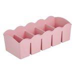 Casa si Gradina - Mobilier - Organizare si depozitare - Organizatoare pentru sertare si dulapuri - Organizator de sertare cu 5 compartimente, Roz, Plastic, 23x10x7.5 cm - Infinity.ro