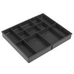 Casa si Gradina - Mobilier - Organizare si depozitare - Organizatoare pentru sertare si dulapuri - Organizator extensibil pentru sertare, 12 compartimente, gri antracit, 52x25,5x3,8 cm - Infinity.ro