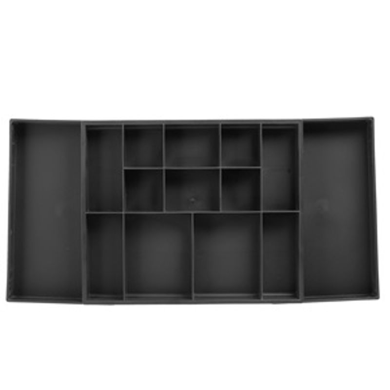 Casa si Gradina - Mobilier - Organizare si depozitare - Organizatoare pentru sertare si dulapuri - Organizator extensibil pentru sertare, 12 compartimente, gri antracit, 52x25,5x3,8 cm - Infinity.ro