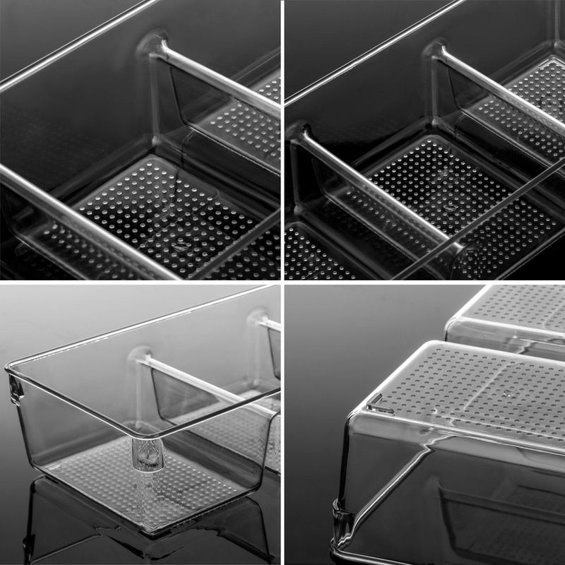 Casa si Gradina - Mobilier - Organizare si depozitare - Organizatoare pentru sertare si dulapuri - Organizator Modular din Plastic Transparent cu 3 Compartimente pentru Sertare - Infinity.ro