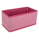 Casa si Gradina - Mobilier - Organizare si depozitare - Organizatoare pentru sertare si dulapuri - Organizator Textil pentru Sertar, 2 buc, 28x14x13.5cm, Fucsia cu Buline - Infinity.ro