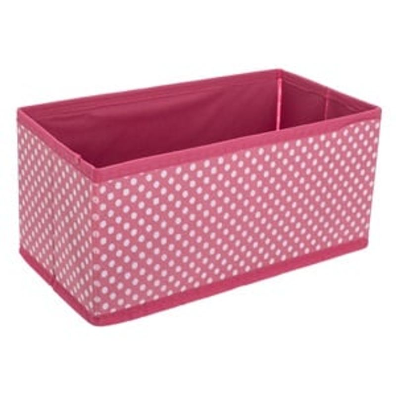 Casa si Gradina - Mobilier - Organizare si depozitare - Organizatoare pentru sertare si dulapuri - Organizator Textil pentru Sertar, 2 buc, 28x14x13.5cm, Fucsia cu Buline - Infinity.ro