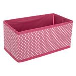 Casa si Gradina - Mobilier - Organizare si depozitare - Organizatoare pentru sertare si dulapuri - Organizator Textil pentru Sertar, 2 buc, 28x14x13.5cm, Fucsia cu Buline - Infinity.ro
