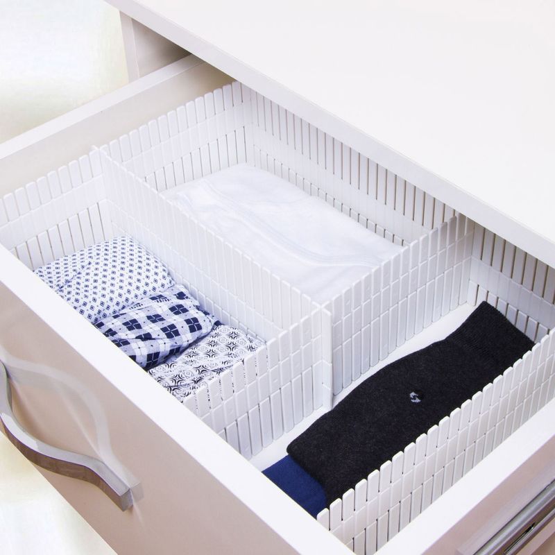 Casa si Gradina - Mobilier - Organizare si depozitare - Organizatoare pentru sertare si dulapuri - Separatoare de Sertare din Plastic Alb - Organizator pentru Lenjerie - Infinity.ro