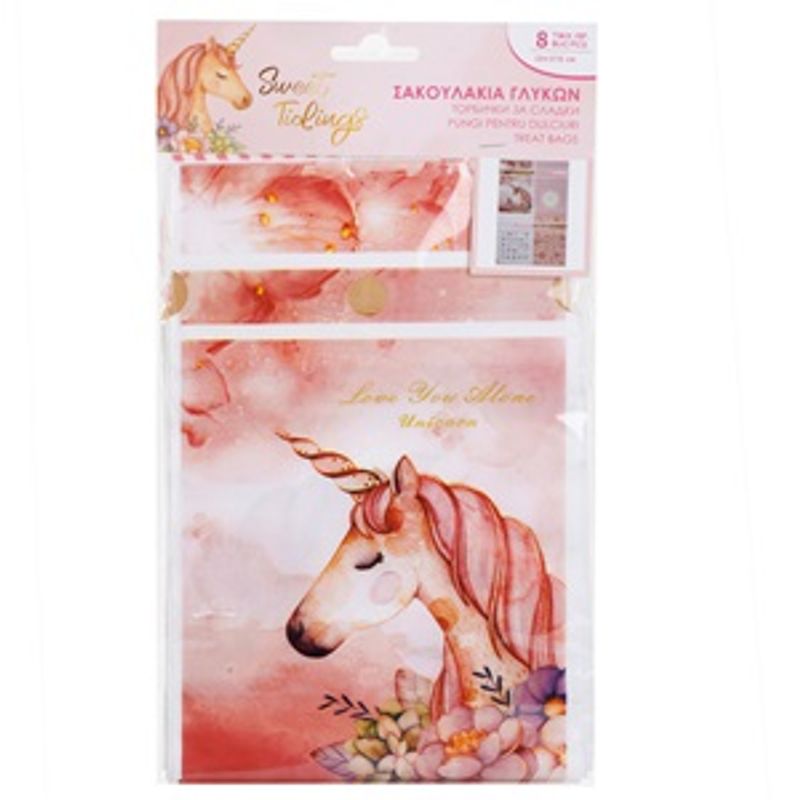 Market - Curatenie si intretinere casa - Produse bucatarie - Pungi si folii alimentare - Pungi din Plastic 4 Modele cu Mesaje & Panglici pentru Dulciuri 13x17,5cm - 8buc - Infinity.ro