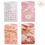 Market - Curatenie si intretinere casa - Produse bucatarie - Pungi si folii alimentare - Pungi din Plastic 4 Modele cu Mesaje & Panglici pentru Dulciuri 13x17,5cm - 8buc - Infinity.ro