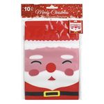 Market - Cadouri - Pungi cadou si accesorii - Pungi cadou rosii cu model Mos Craciun, cu inchidere zip, 15x23cm, 10 bucati - Infinity.ro