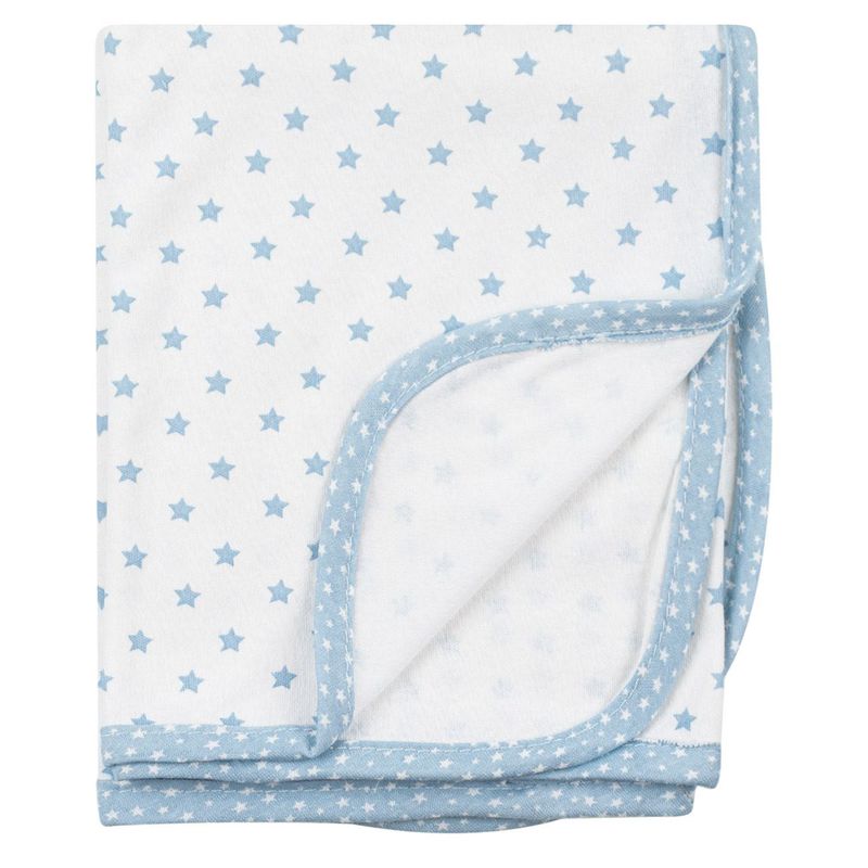 Casa si Gradina - Textile si covoare - Pături și cuverturi - Pături - Patura din bumbac pentru patut, Ecru cu stele, 90x80cm - Infinity.ro