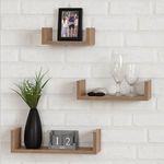 Casa si Gradina - Mobilier - Biblioteci si rafturi - Rafturi - Rafturi de perete din MDF, Set 3 buc, Maro - Infinity.ro
