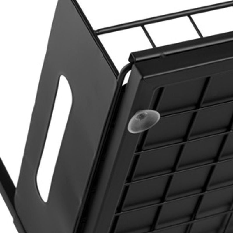 Casa si Gradina - Mobilier - Biblioteci si rafturi - Rafturi - Raft Metalic Glisant cu Suport, 36x27x28,5cm, Negru - Infinity.ro