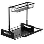 Casa si Gradina - Mobilier - Biblioteci si rafturi - Rafturi - Raft Metalic Glisant cu Suport, 36x27x28,5cm, Negru - Infinity.ro