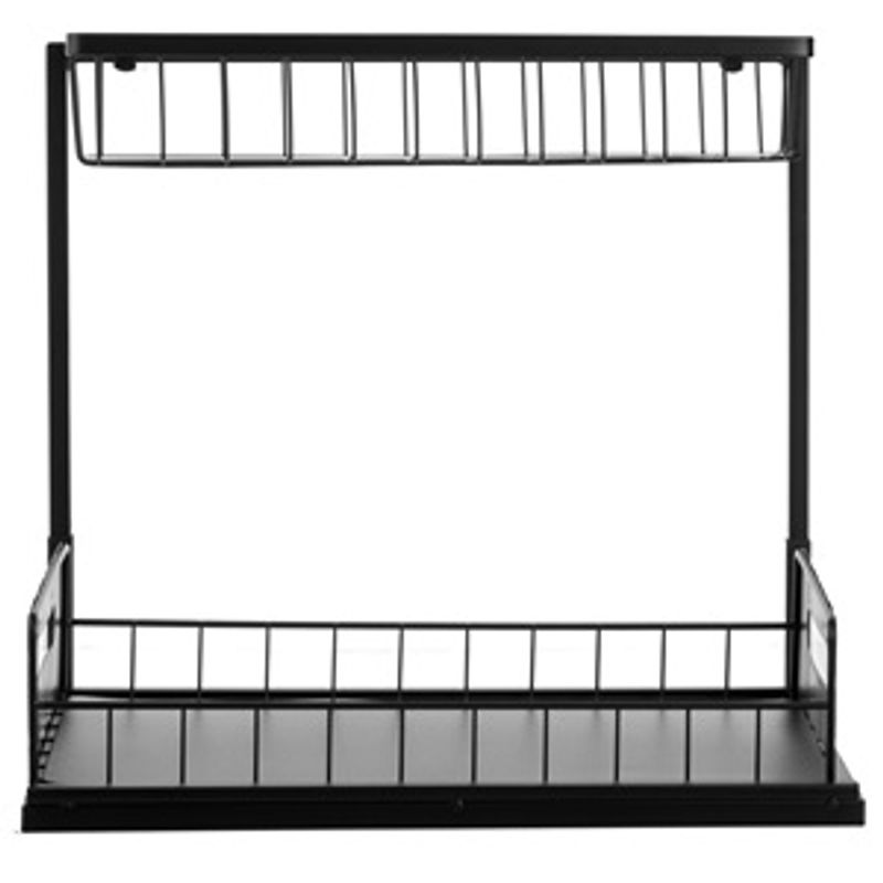 Casa si Gradina - Mobilier - Biblioteci si rafturi - Rafturi - Raft Metalic Glisant cu Suport, 36x27x28,5cm, Negru - Infinity.ro