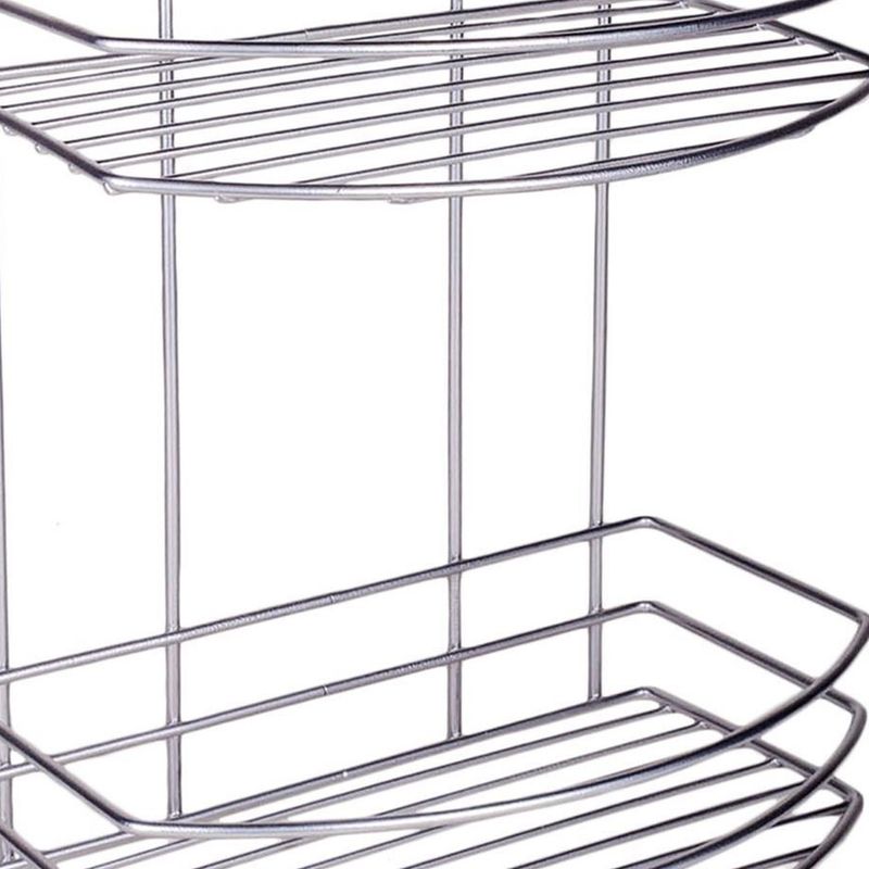 Casa si Gradina - Mobilier - Biblioteci si rafturi - Rafturi - Raft Metalic Suspendabil pentru Baie, 2 Nivele, 25x15x30cm, Argintiu - Infinity.ro