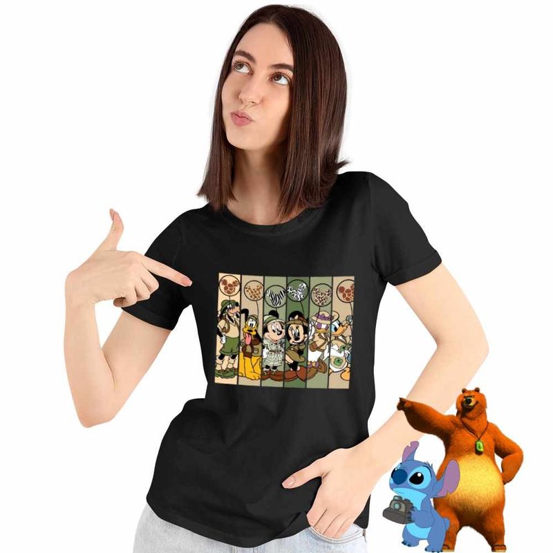 Fashion, accesorii si bijuterii - Femei - Imbracaminte femei - Tricouri si topuri femei - Tricou Femei Mickey Mouse I Love Africa, negru, marime S - Infinity.ro
