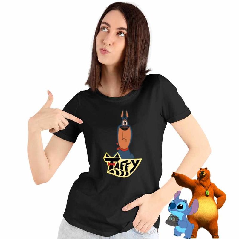 Fashion, accesorii si bijuterii - Femei - Imbracaminte femei - Tricouri si topuri femei - Tricou Femei Bentley Taffy Desene cu Raton, negru, marime S - Infinity.ro