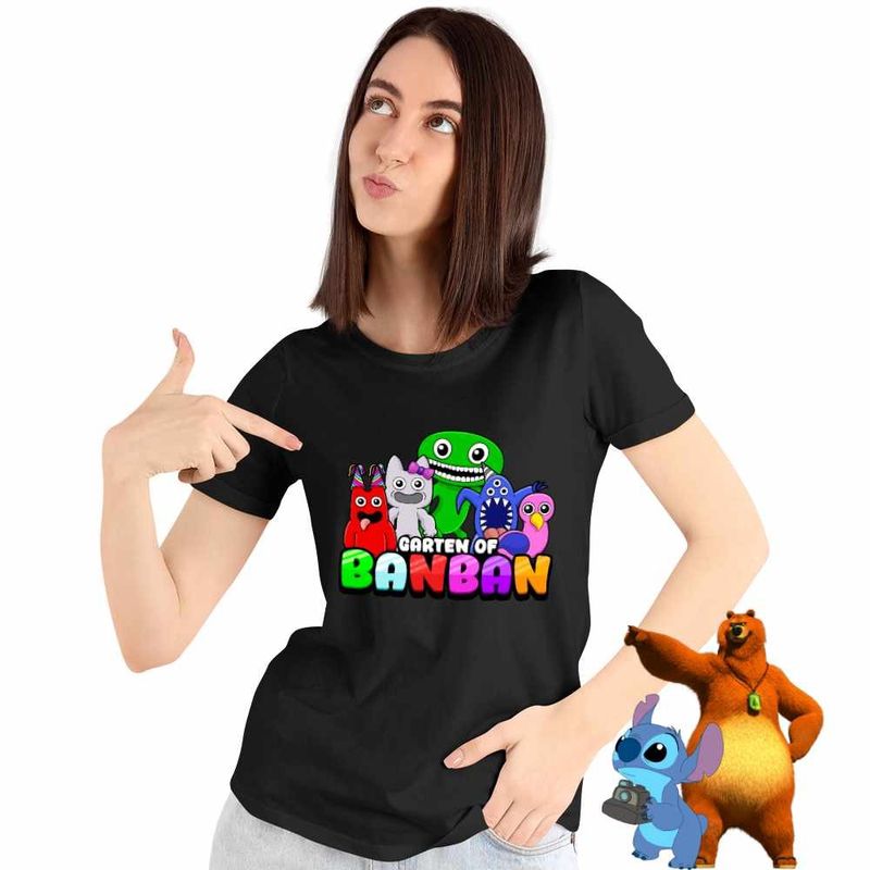 Fashion, accesorii si bijuterii - Femei - Imbracaminte femei - Tricouri si topuri femei - Tricou Femei Garden of Banban All Gang Horror, negru, marime S - Infinity.ro