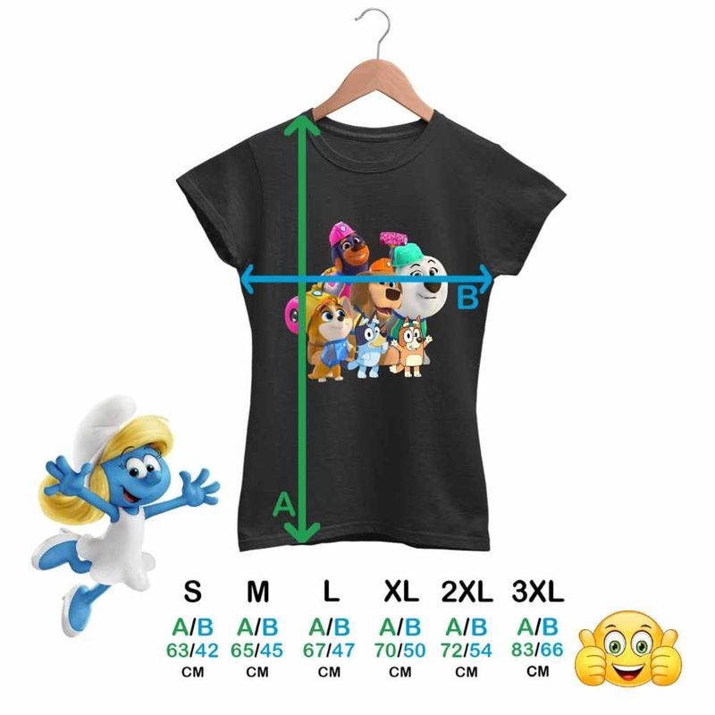 Fashion, accesorii si bijuterii - Femei - Imbracaminte femei - Tricouri si topuri femei - Tricou Femei Pupstruction Bluey Catelusi Constructori Bingo Blue, negru, marime S - Infinity.ro