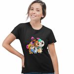 Fashion, accesorii si bijuterii - Femei - Imbracaminte femei - Tricouri si topuri femei - Tricou Femei Pupstruction Bluey Catelusi Constructori Bingo Blue, negru, marime S - Infinity.ro