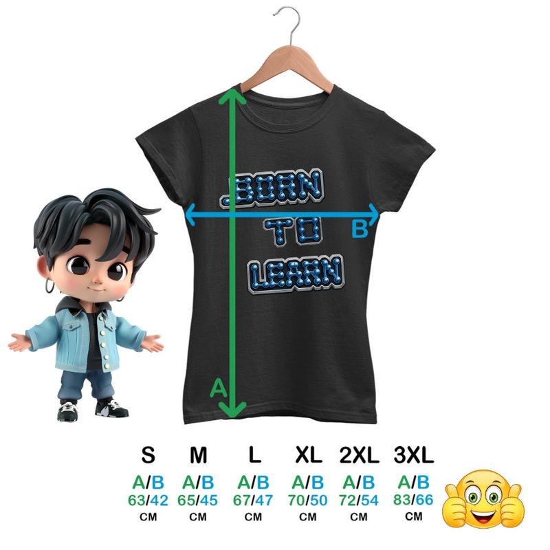 Fashion, accesorii si bijuterii - Femei - Imbracaminte femei - Tricouri si topuri femei - Tricou Femei Born to Learn NCT Kpop Merch, negru, marime S - Infinity.ro