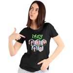 Fashion, accesorii si bijuterii - Femei - Imbracaminte femei - Tricouri si topuri femei - Tricou Femei Itzy Yuna Kpop Merch, negru, marime S - Infinity.ro
