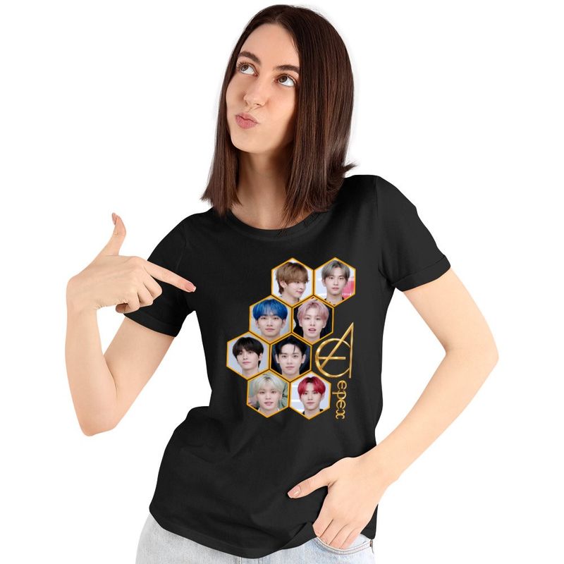 Fashion, accesorii si bijuterii - Femei - Imbracaminte femei - Tricouri si topuri femei - Tricou Femei Epex All Gang Kpop Merch, negru, marime S - Infinity.ro