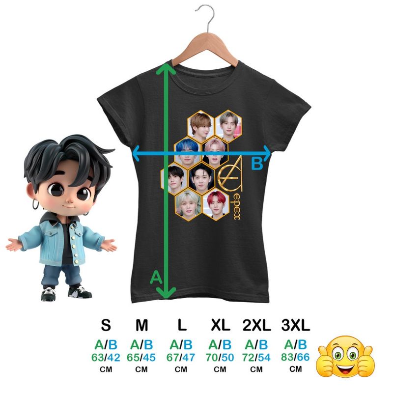 Fashion, accesorii si bijuterii - Femei - Imbracaminte femei - Tricouri si topuri femei - Tricou Femei Epex All Gang Kpop Merch, negru, marime S - Infinity.ro