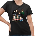 Fashion, accesorii si bijuterii - Femei - Imbracaminte femei - Tricouri si topuri femei - Tricou Femei Kpop Enhypen Cartoon Merch, negru, marime S - Infinity.ro