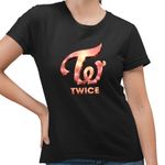 Fashion, accesorii si bijuterii - Femei - Imbracaminte femei - Tricouri si topuri femei - Tricou Femei Twice Kpop Party Merch, negru, marime S - Infinity.ro