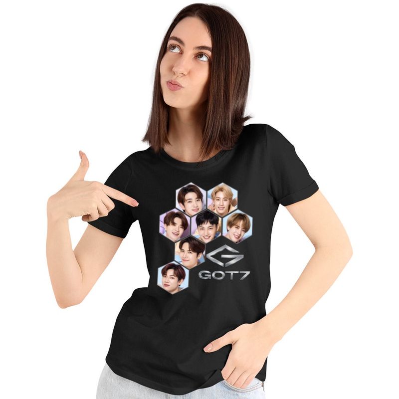 Fashion, accesorii si bijuterii - Femei - Imbracaminte femei - Tricouri si topuri femei - Tricou Femei Got7 Kpop Bambam Youngjae, negru, marime S - Infinity.ro