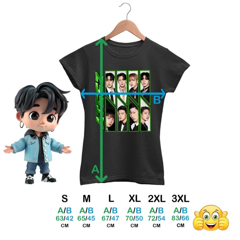 Fashion, accesorii si bijuterii - Femei - Imbracaminte femei - Tricouri si topuri femei - Tricou Femei Ateez Song Min-gi Kpop Merch, negru, marime S - Infinity.ro