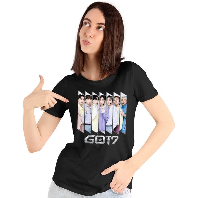 Fashion, accesorii si bijuterii - Femei - Imbracaminte femei - Tricouri si topuri femei - Tricou Femei Got7 Kpop Jin-young, negru, marime S - Infinity.ro